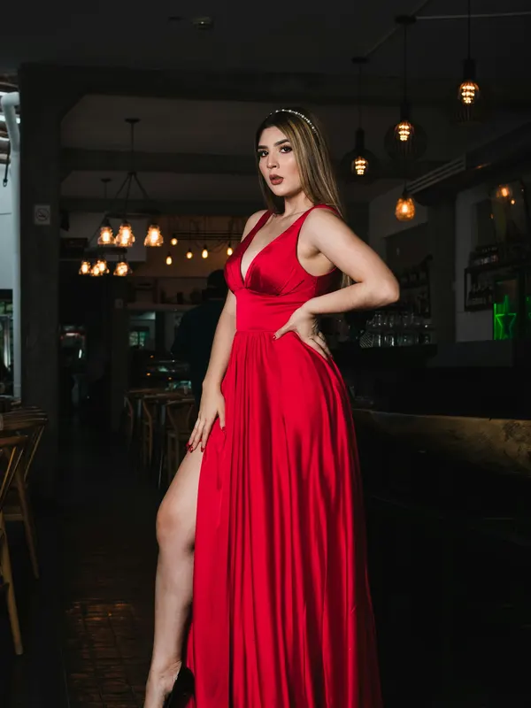 پیراهن مجلسی ساتن بلند